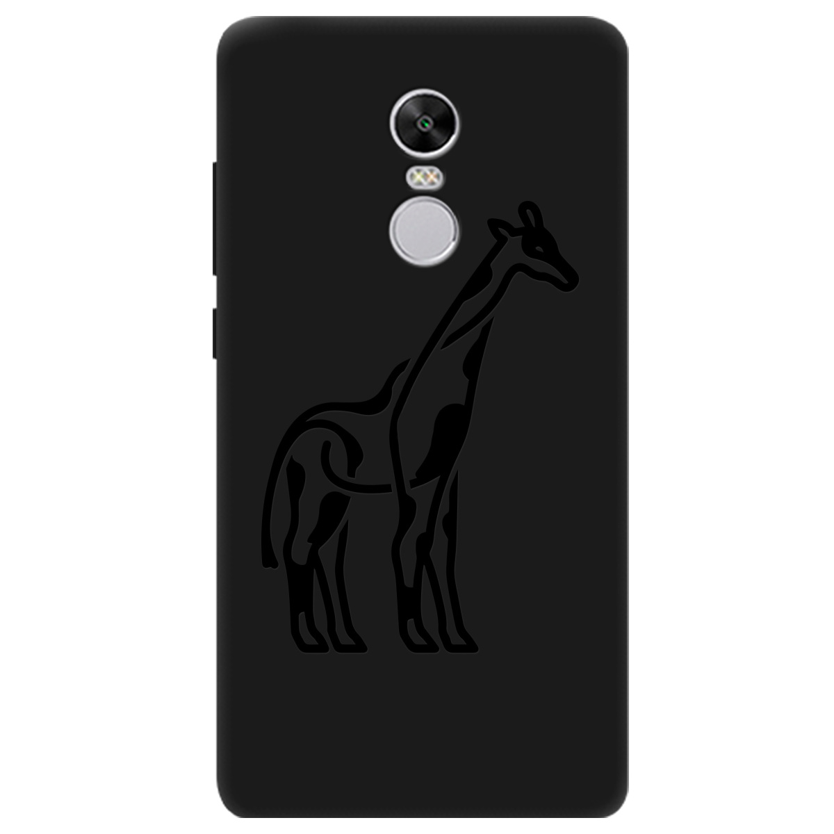 Чехол для Xiaomi Redmi Note 4X черный матовый soft touch Giraffe - фото 1