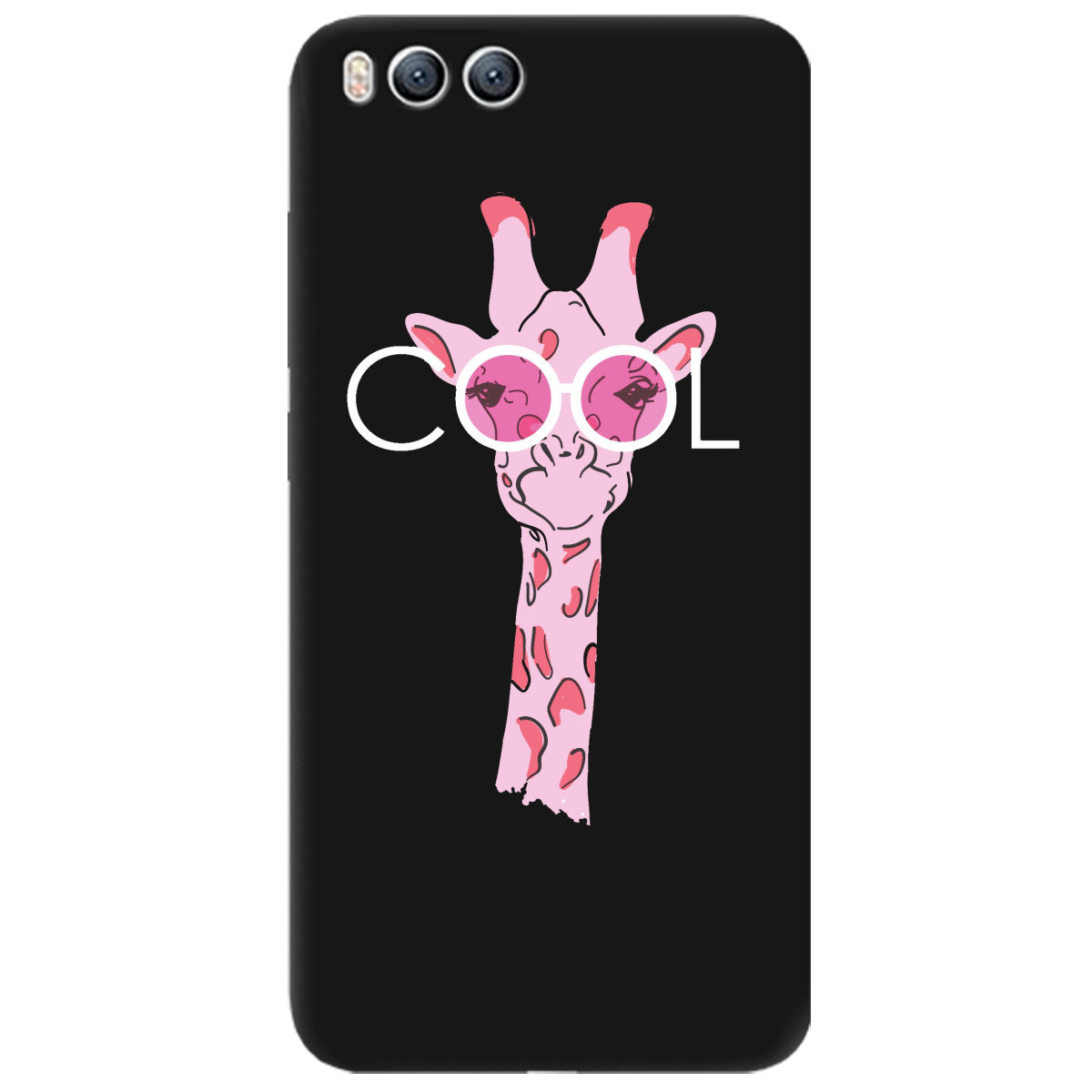 Чехол для Xiaomi Mi 6 черный матовый soft touch Cool giraffe - фото 1