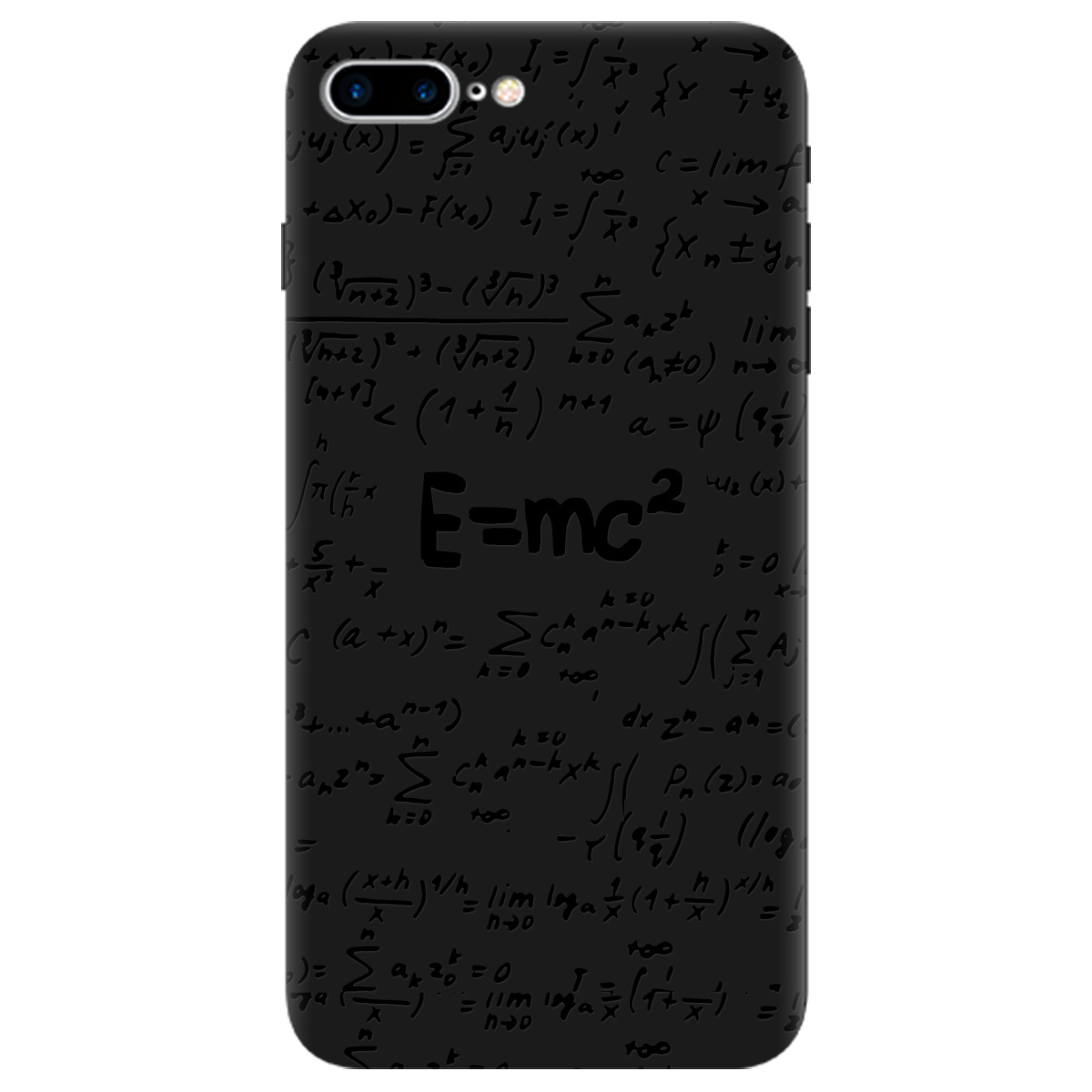 Чехол для Apple iPhone 8 Plus черный матовый soft touch Black Einstein - фото 1
