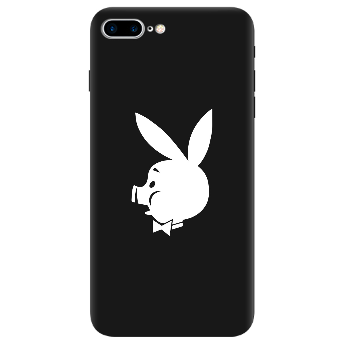 Чехол для Apple iPhone 8 Plus черный матовый soft touch Piggy - фото 1