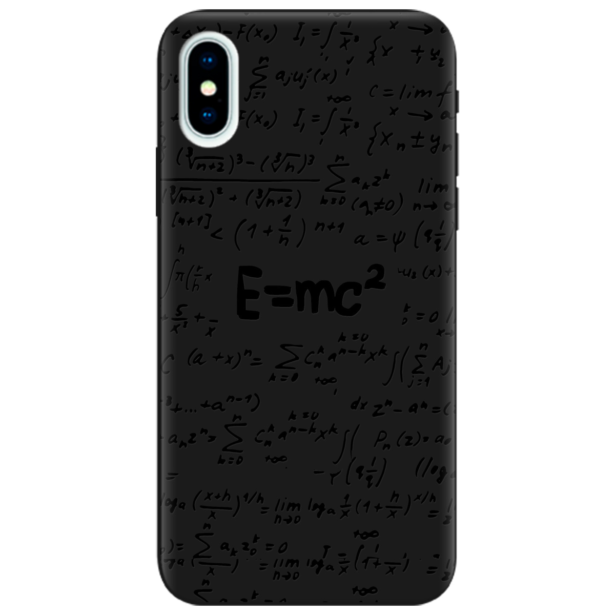 Чехол для Apple iPhone X черный матовый soft touch Black Einstein - фото 1