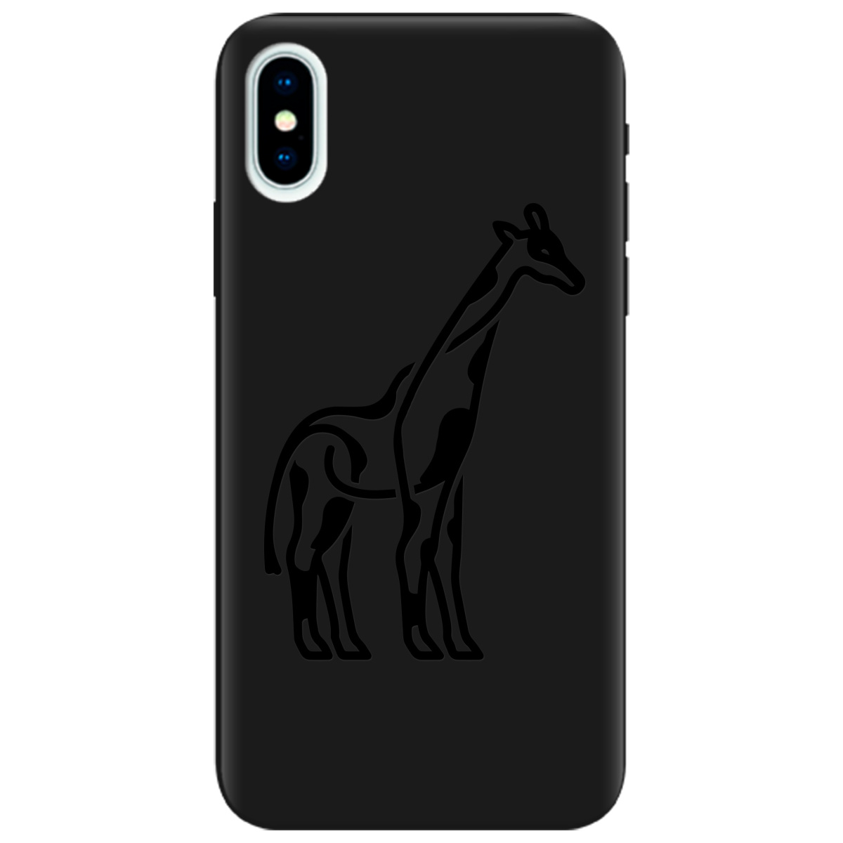 Чехол для Apple iPhone X черный матовый soft touch Giraffe - фото 1