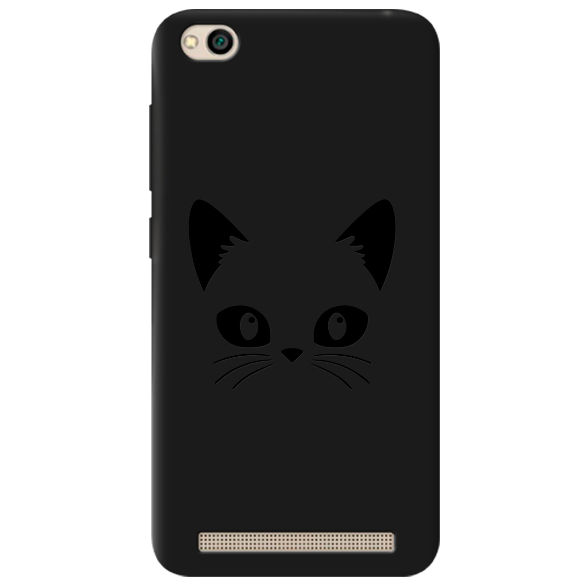 Чехол для Xiaomi Redmi 5A черный матовый soft touch Cat Black - фото 1