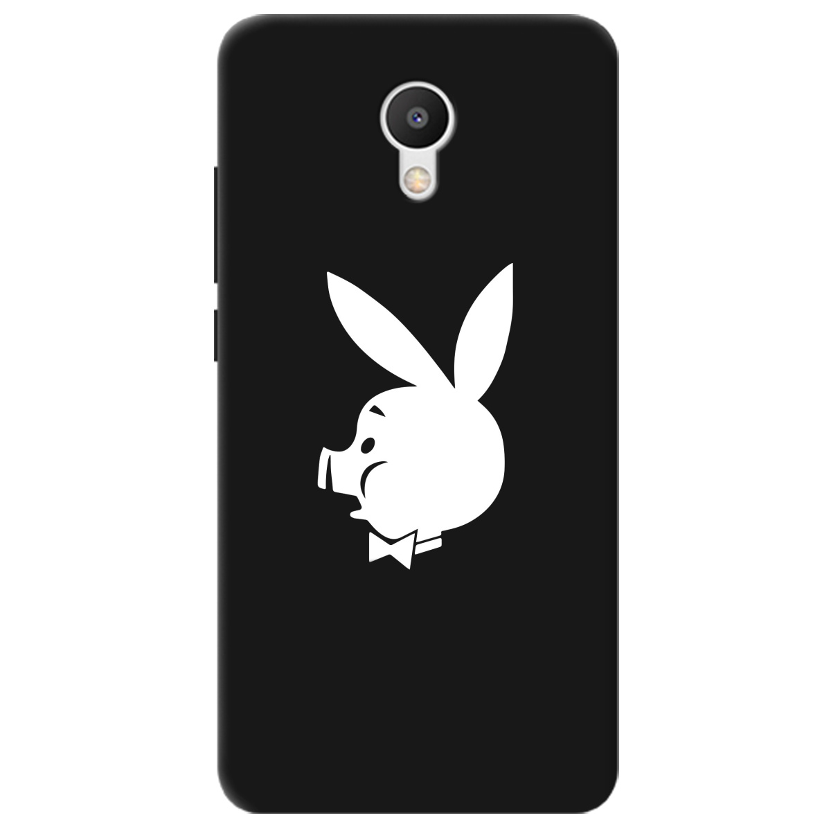 Чохол для Meizu M6 чорний матовий soft touch Piggy - фото 1