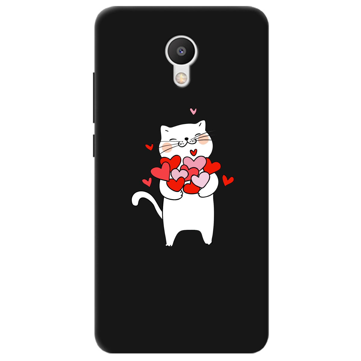 Чохол для Meizu M6 чорний матовий soft touch loving heart - фото 1