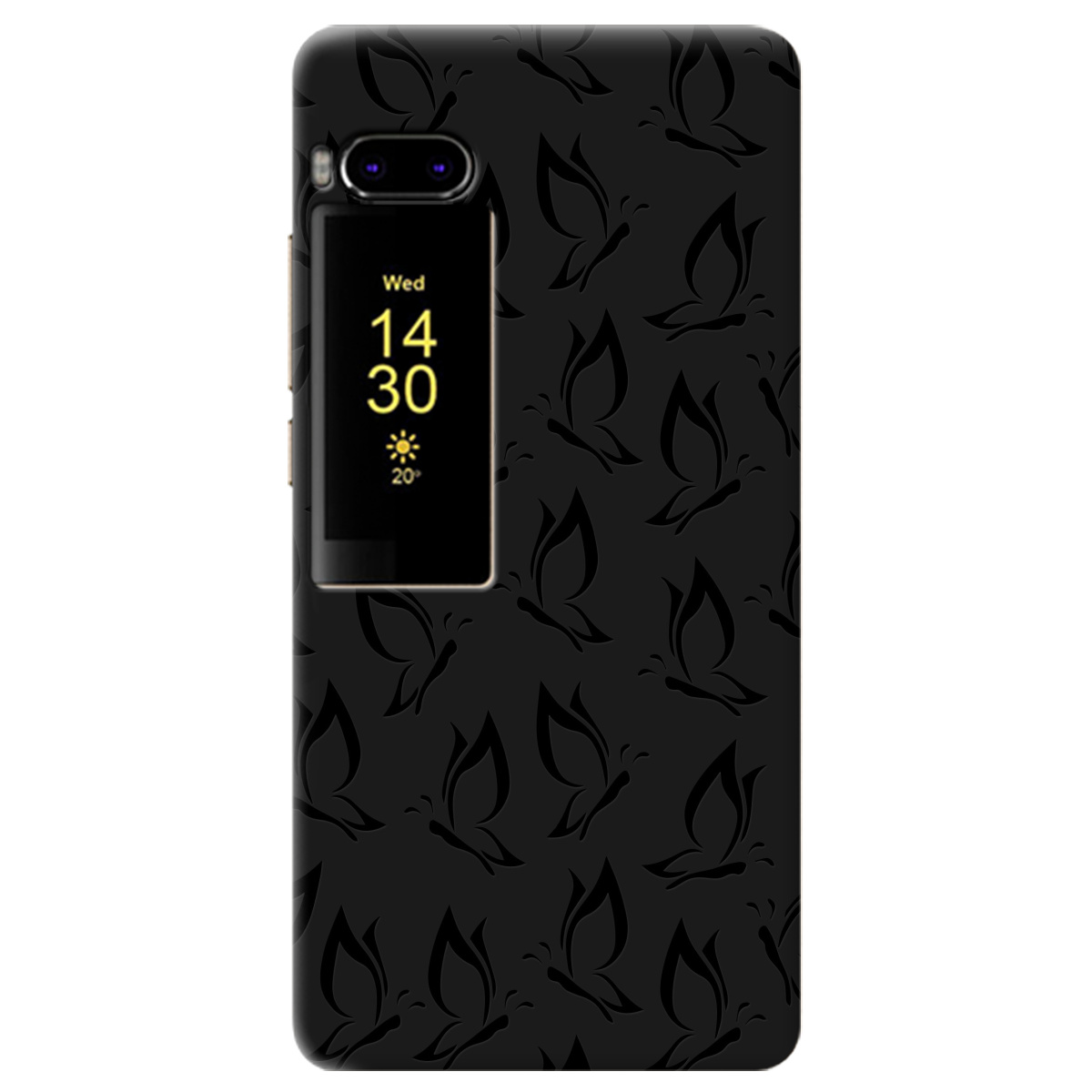Чохол для Meizu Pro 7 чорний матовий soft touch Butterfly - фото 1