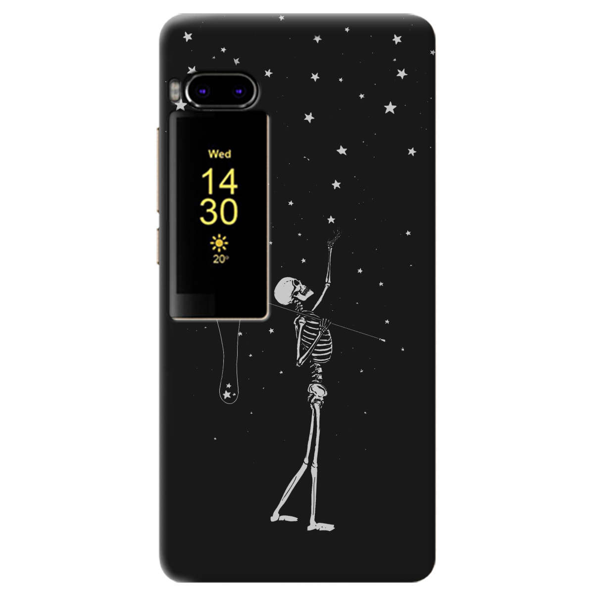 Чохол для Meizu Pro 7 чорний матовий soft touch Stars night - фото 1