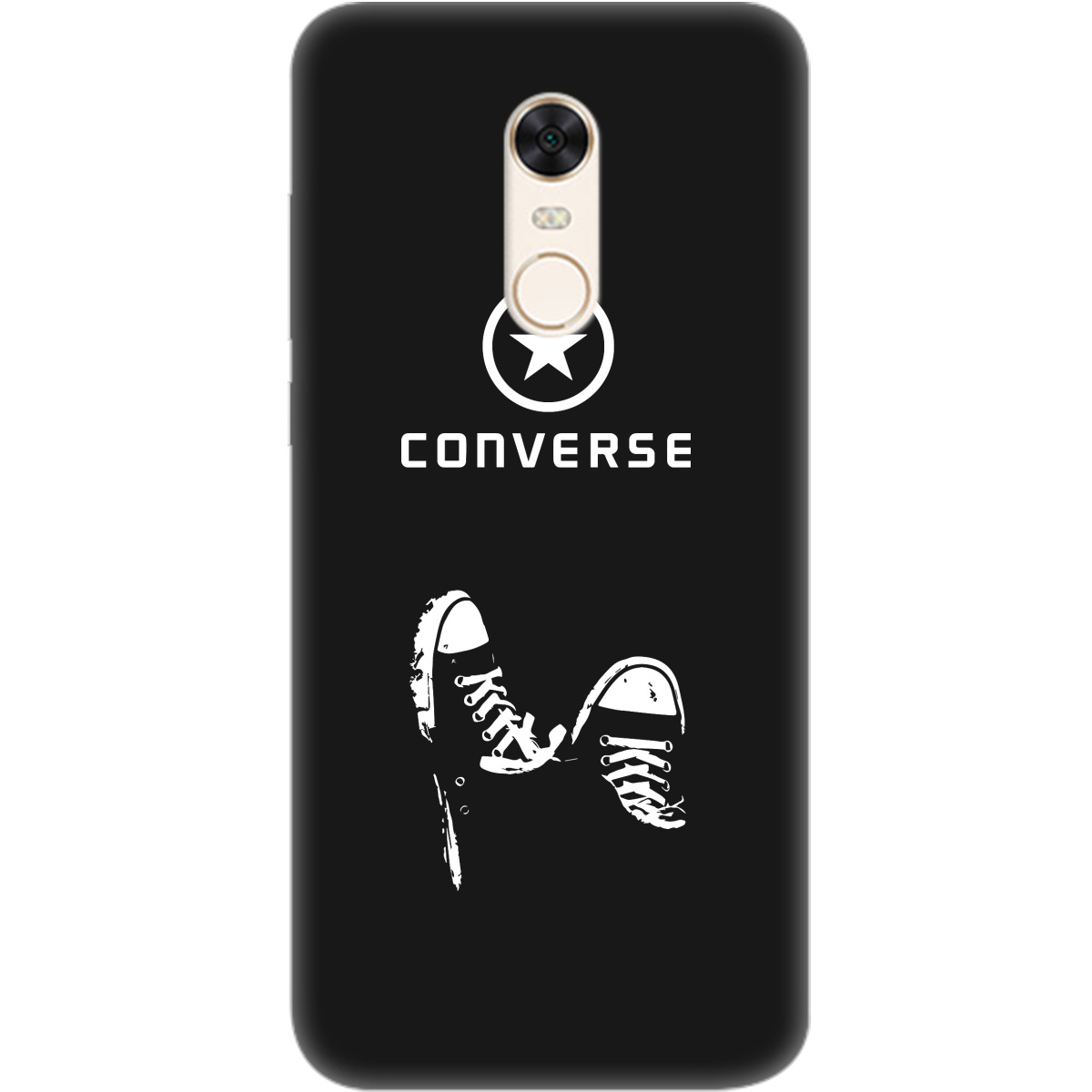 Чехол для Xiaomi Redmi 5 Plus черный матовый soft touch Converse - фото 1