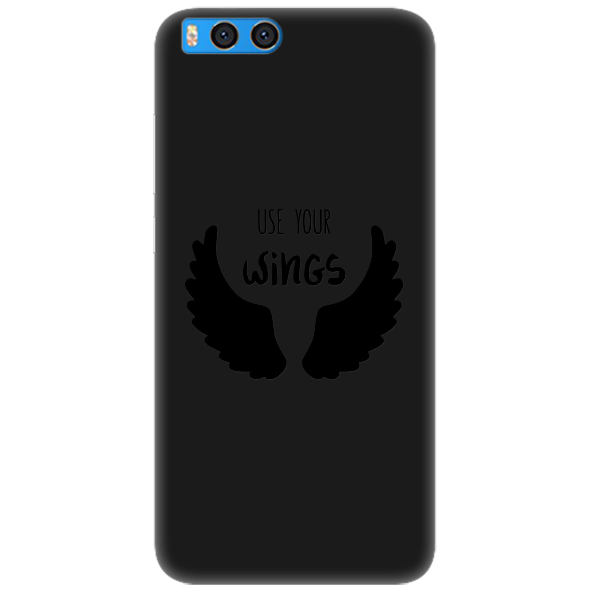 Чохол для Xiaomi Mi Note 3 чорний матовий soft touch Wings - фото 1