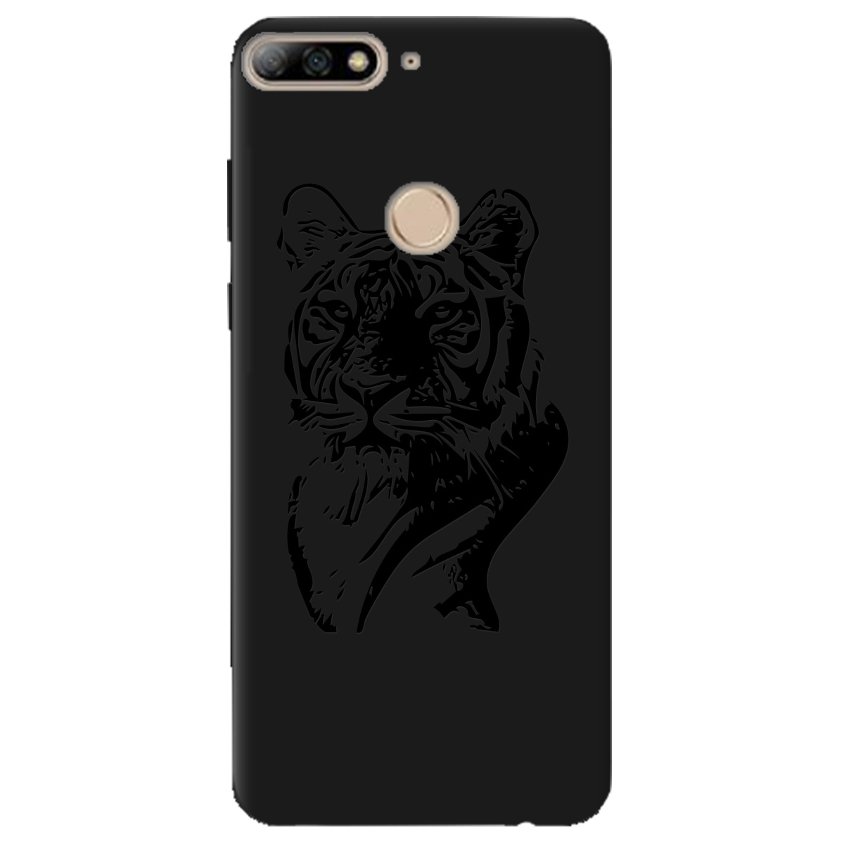 Чохол для Huawei Y7 Prime 2018 чорний матовий soft touch Tiger - фото 1