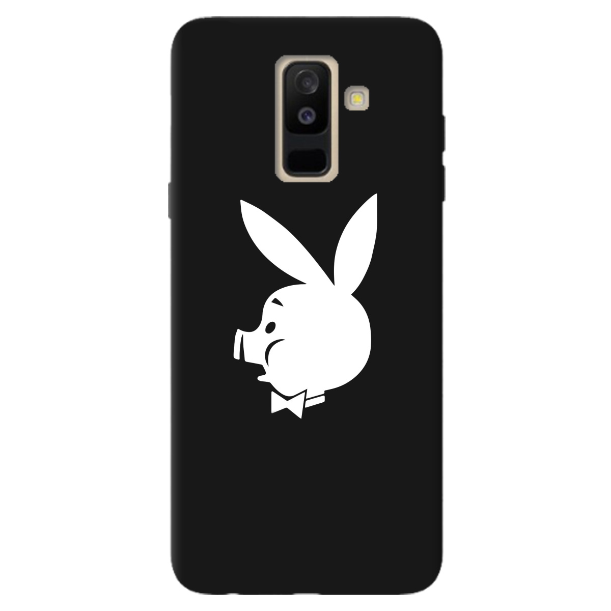 Чохол для Samsung Galaxy A6 Plus 2018 чорний матовий soft touch Piggy - фото 1