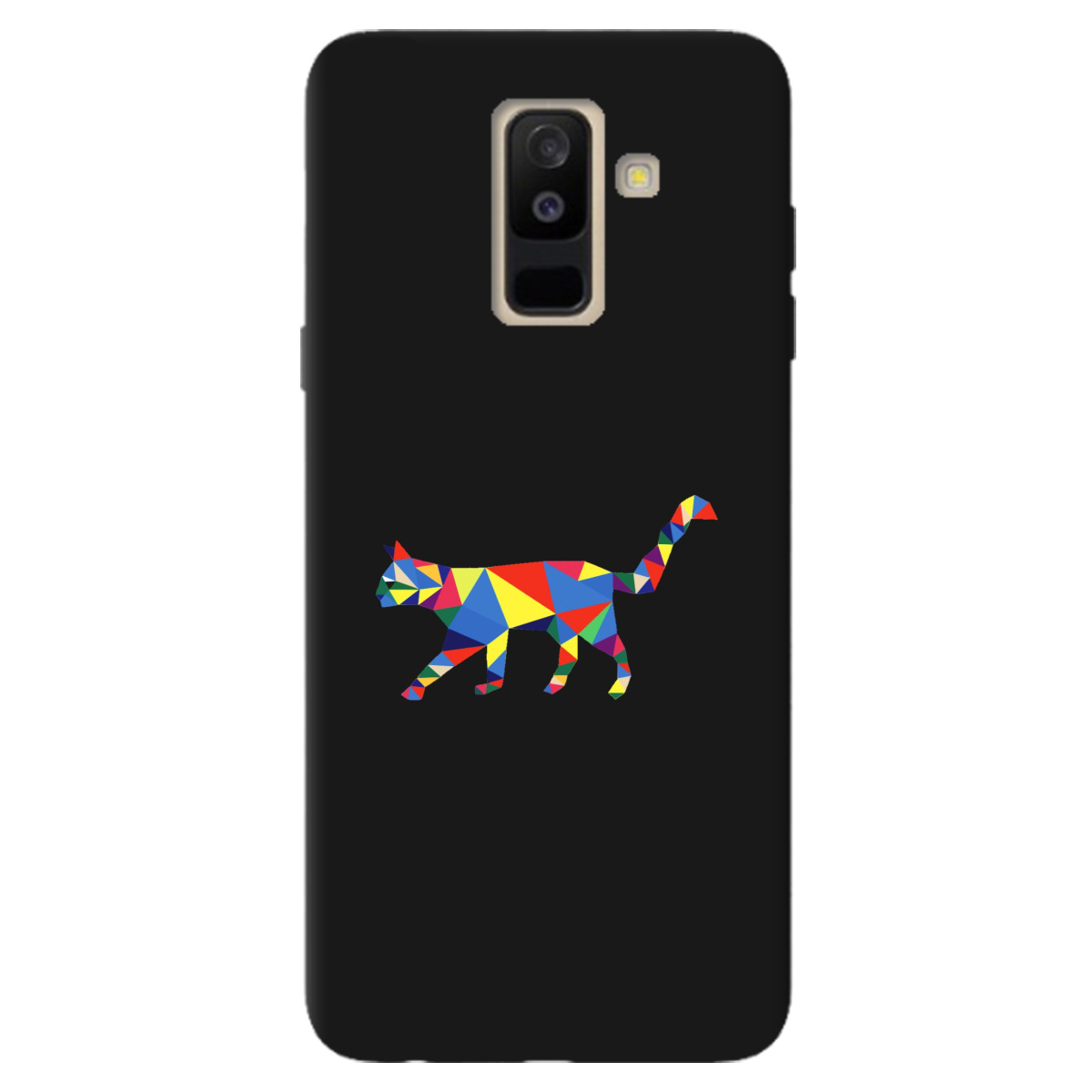 Чохол для Samsung Galaxy A6 Plus 2018 чорний матовий soft touch Cat - фото 1