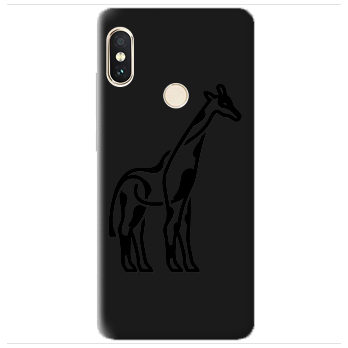 Чехол для Xiaomi Redmi Note 5 черный матовый soft touch Giraffe - фото 1