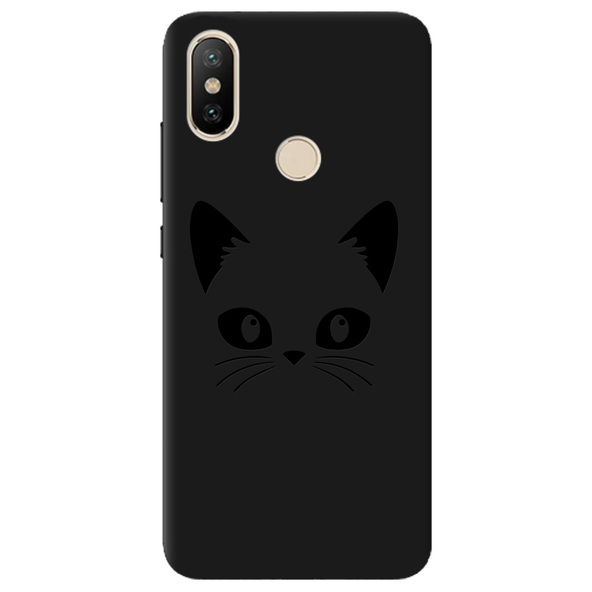 Чехол для Xiaomi Mi A2 Mi 6X черный матовый soft touch Cat Black - фото 1