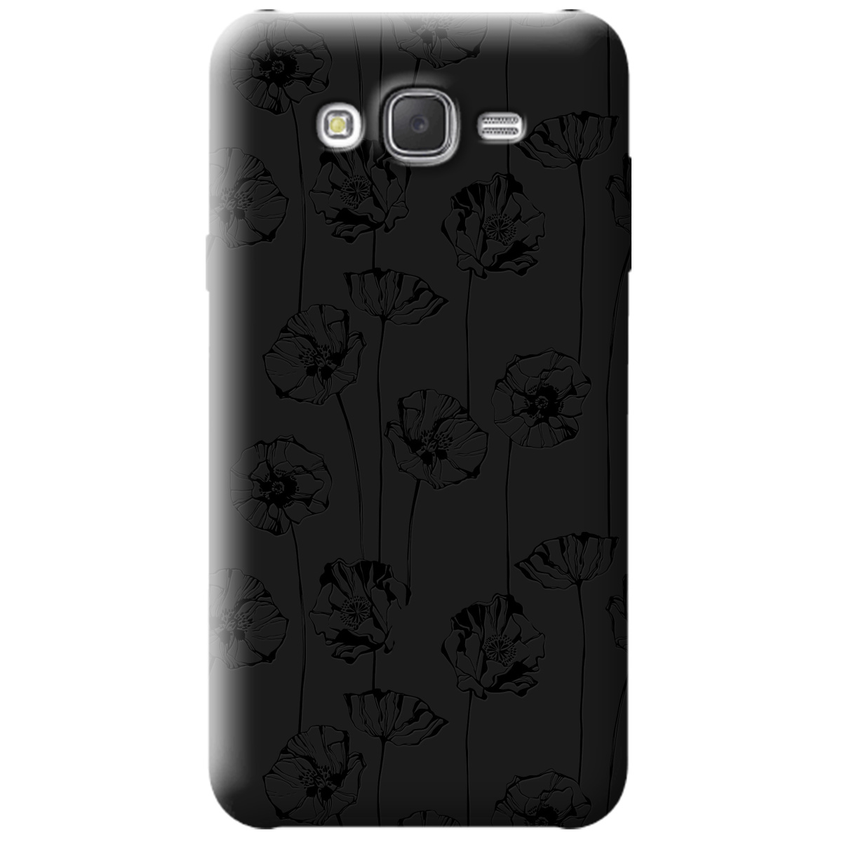 Чехол для Samsung Galaxy J7 2015 черный матовый soft touch Mallow - фото 1