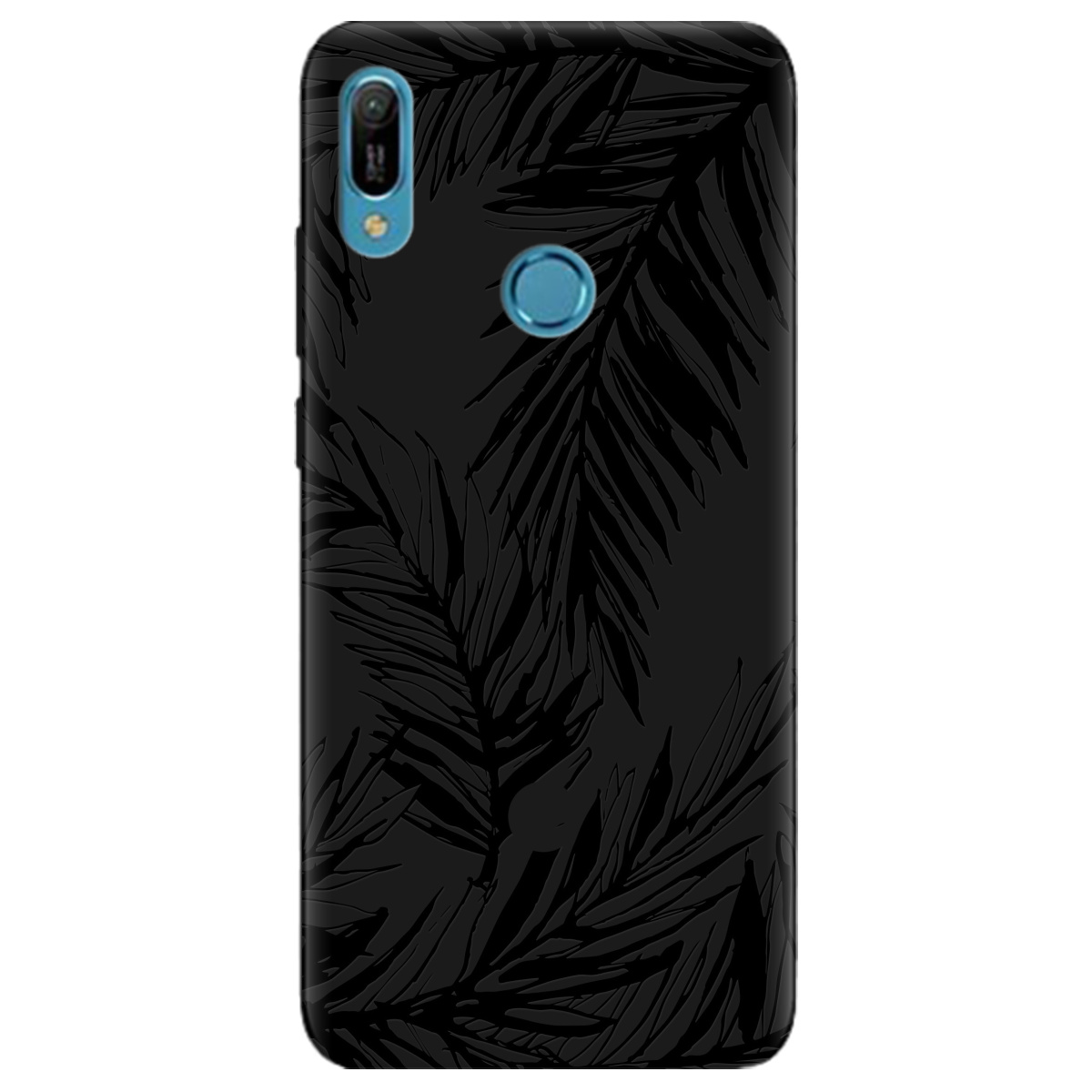 Чехол для Huawei Y6 Pro 2019 черный матовый soft touch Tropics - фото 1