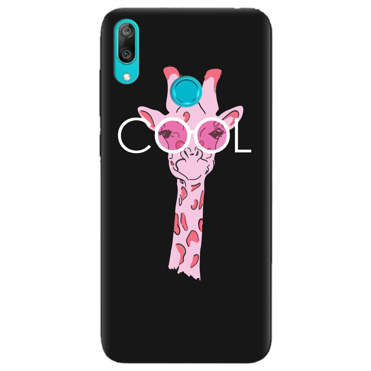 Чохол для Huawei Y7 2019 чорний матовий soft touch Cool giraffe - фото 1
