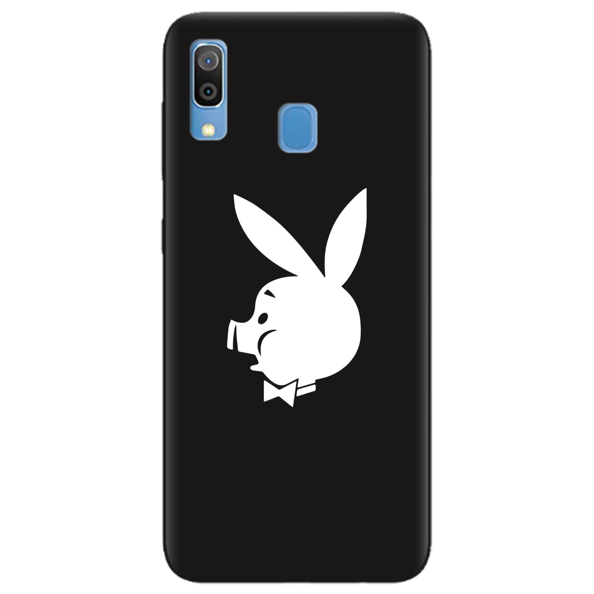 Чехол для Samsung Galaxy A30 черный матовый soft touch Piggy - фото 1