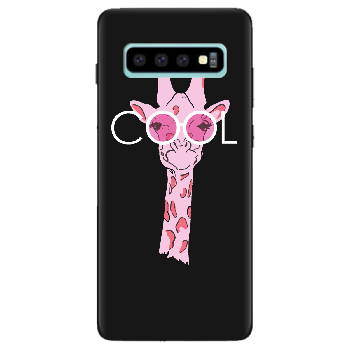 Чохол для Samsung Galaxy S10 Plus чорний матовий soft touch Cool giraffe - фото 1