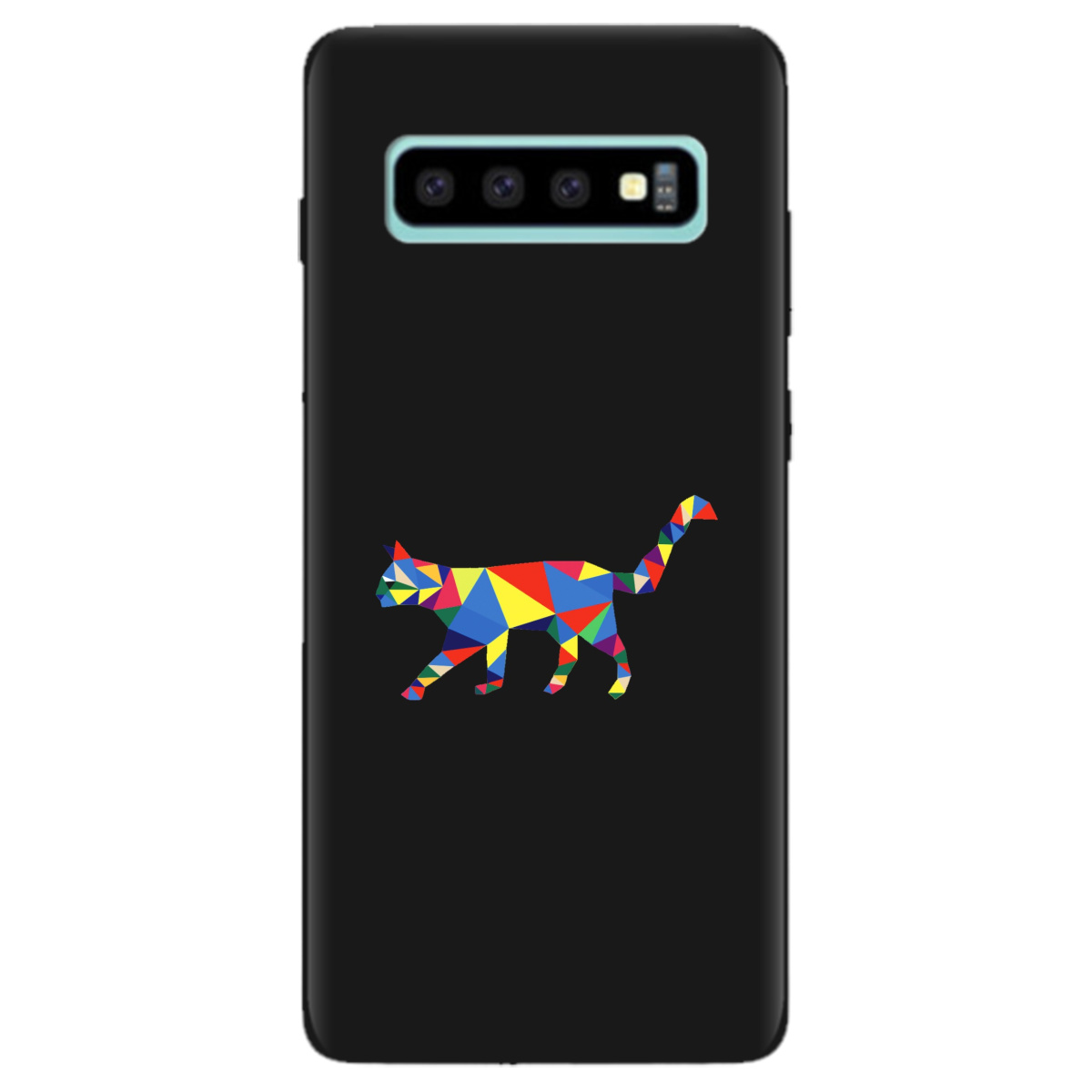 Чехол для Samsung Galaxy S10 Plus черный матовый soft touch Cat - фото 1