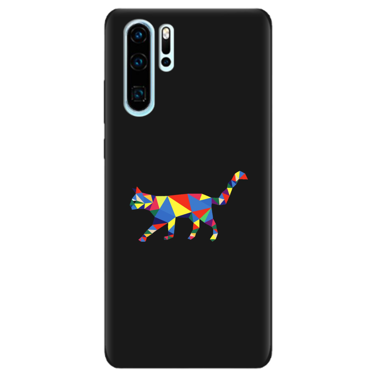 Чехол для Huawei P30 Pro черный матовый soft touch Cat - фото 1