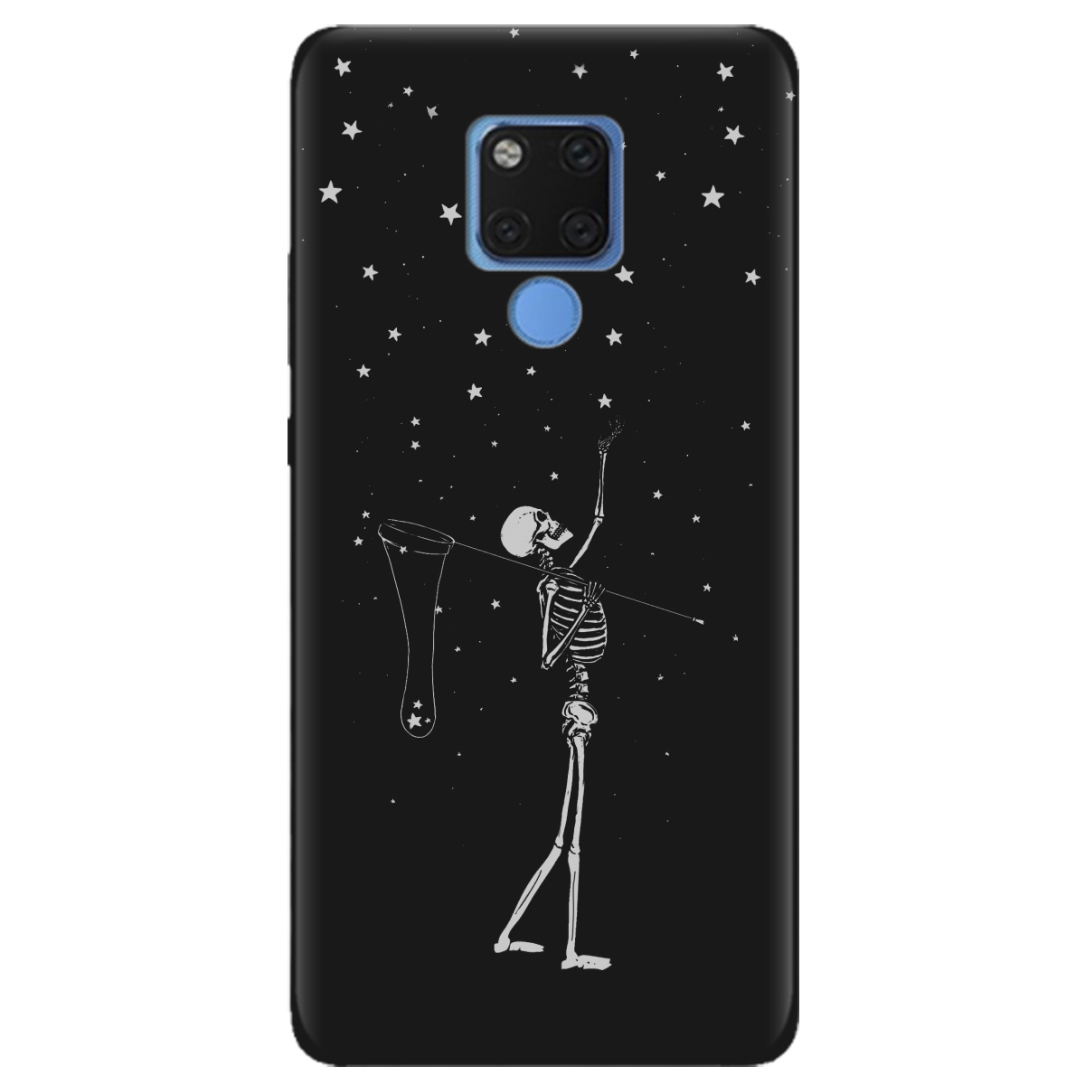 Чехол для Huawei Mate 20 X черный матовый soft touch Stars night - фото 1