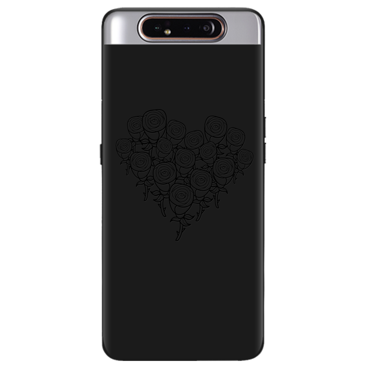 Чехол для Samsung Galaxy A80 черный матовый soft touch Love - фото 1