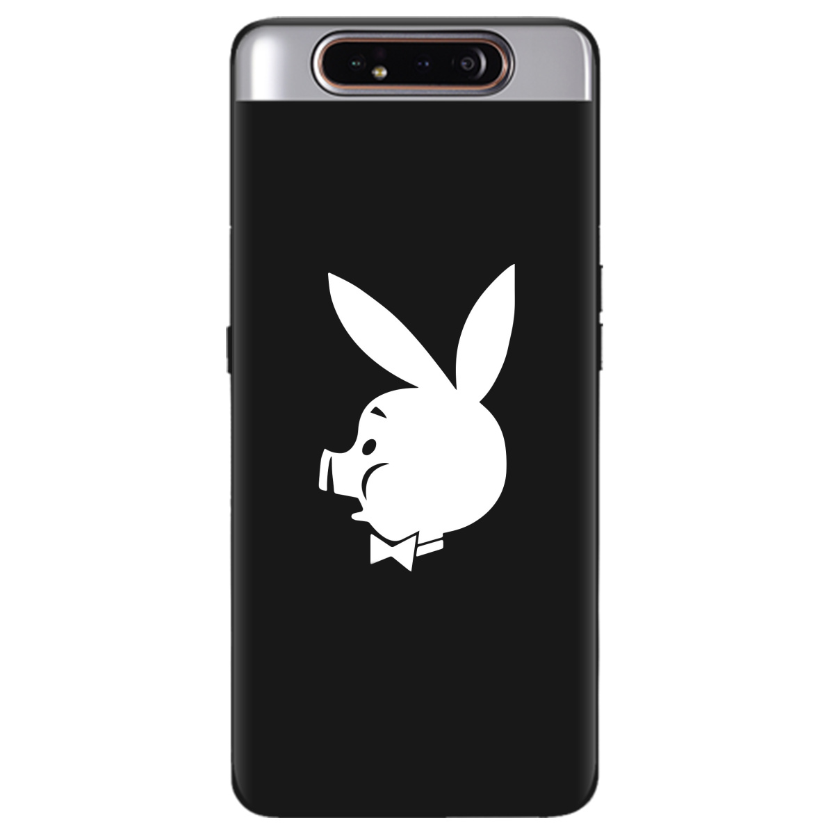 Чехол для Samsung Galaxy A80 черный матовый soft touch Piggy - фото 1