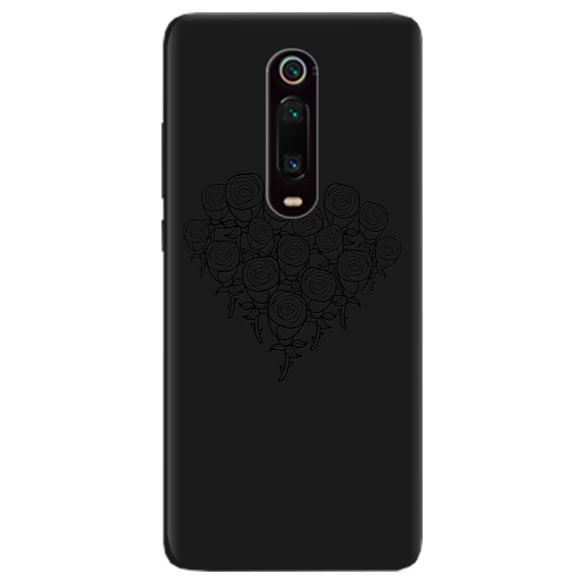 Чехол для Xiaomi Mi 9T Pro черный матовый soft touch Love - фото 1