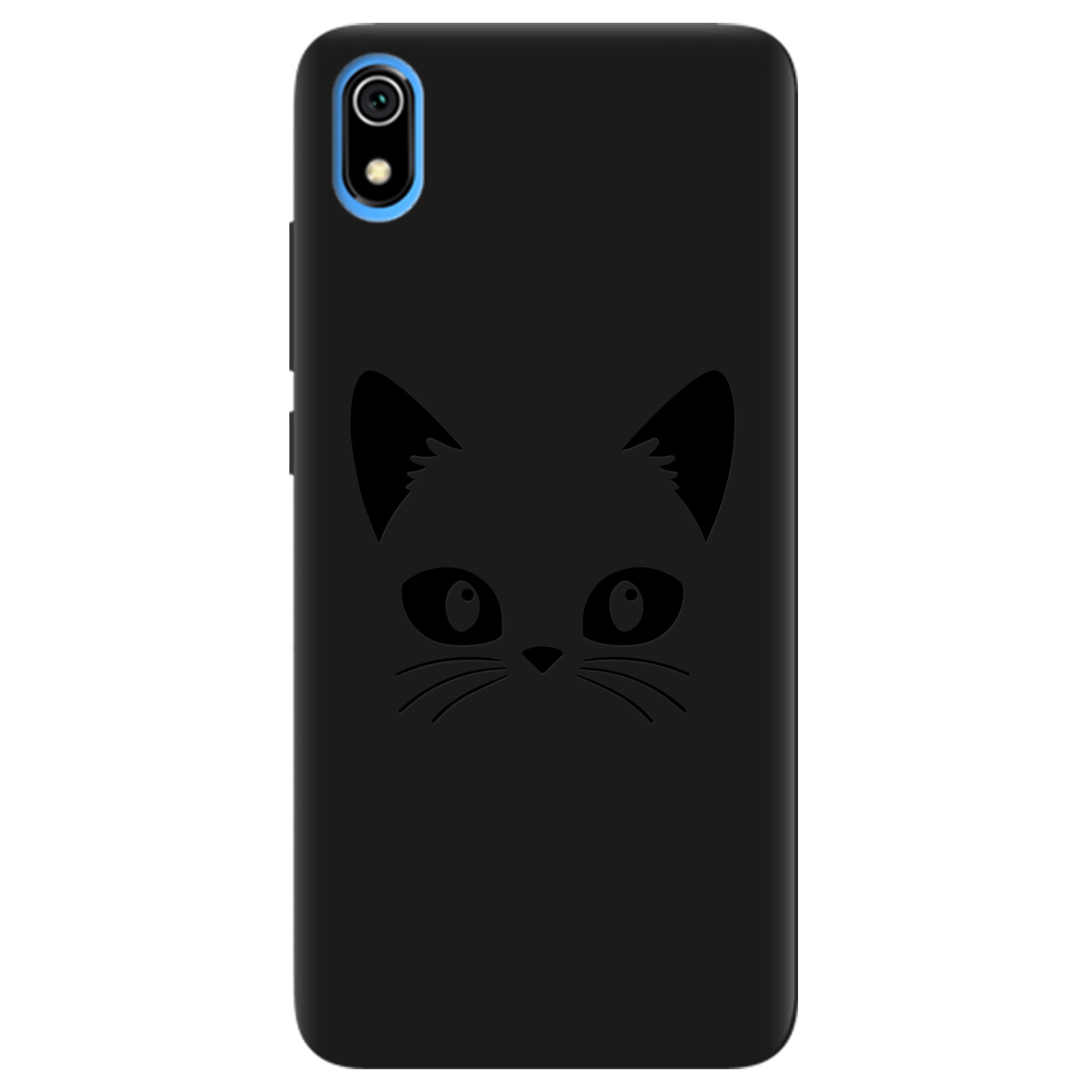 Чехол для Xiaomi Redmi 7A черный матовый soft touch Cat Black - фото 1