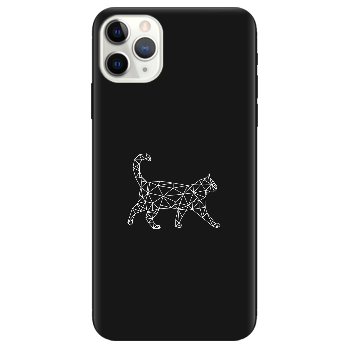 Чехол для Apple iPhone 11 Pro черный матовый soft touch White cat - фото 1