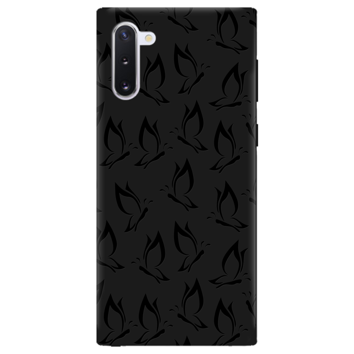 Чохол для Samsung Galaxy Note 10 чорний матовий soft touch Butterfly - фото 1