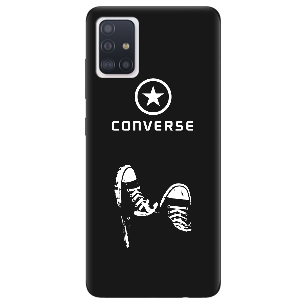 Чехол для Samsung Galaxy A71 черный матовый soft touch Converse - фото 1