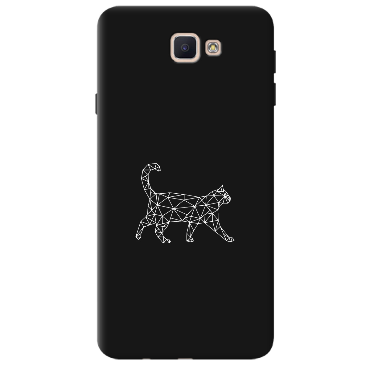 Чохол для Samsung Galaxy J7 Prime чорний матовий soft touch White cat - фото 1