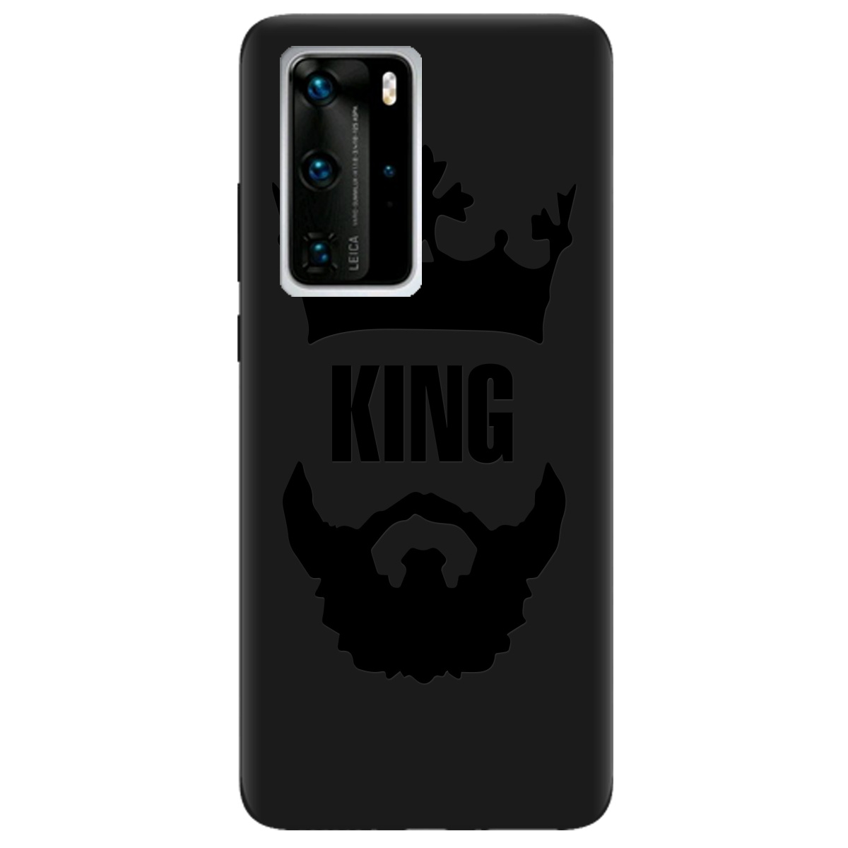 Чехол для Huawei P40 Pro черный матовый soft touch King - фото 1