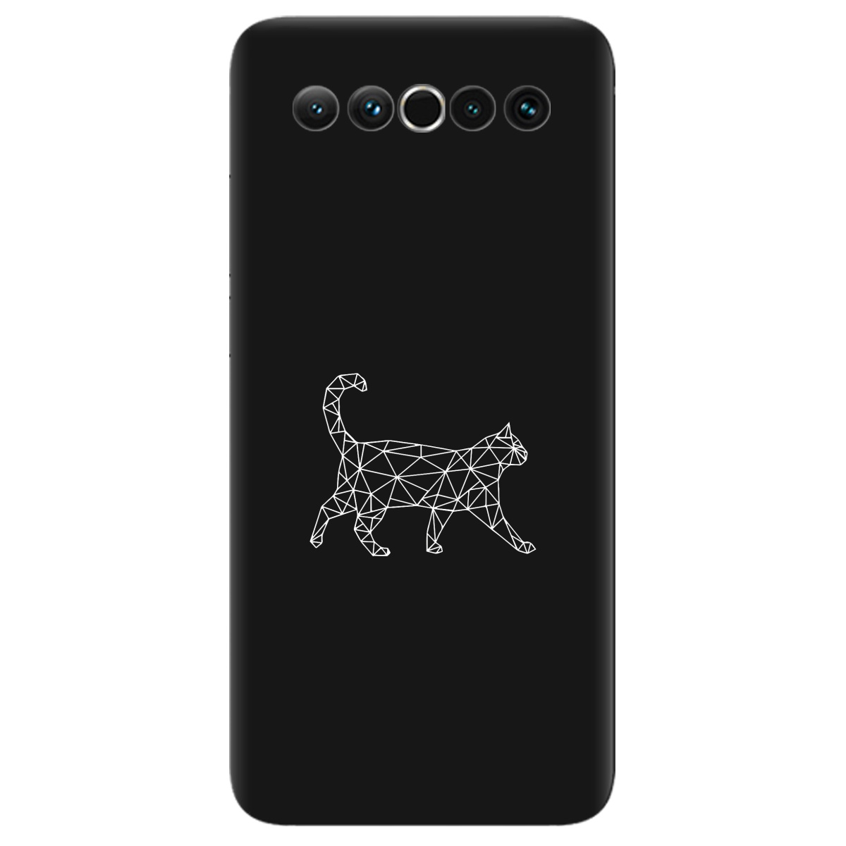 Чехол для Meizu 17 Pro черный матовый soft touch White cat - фото 1