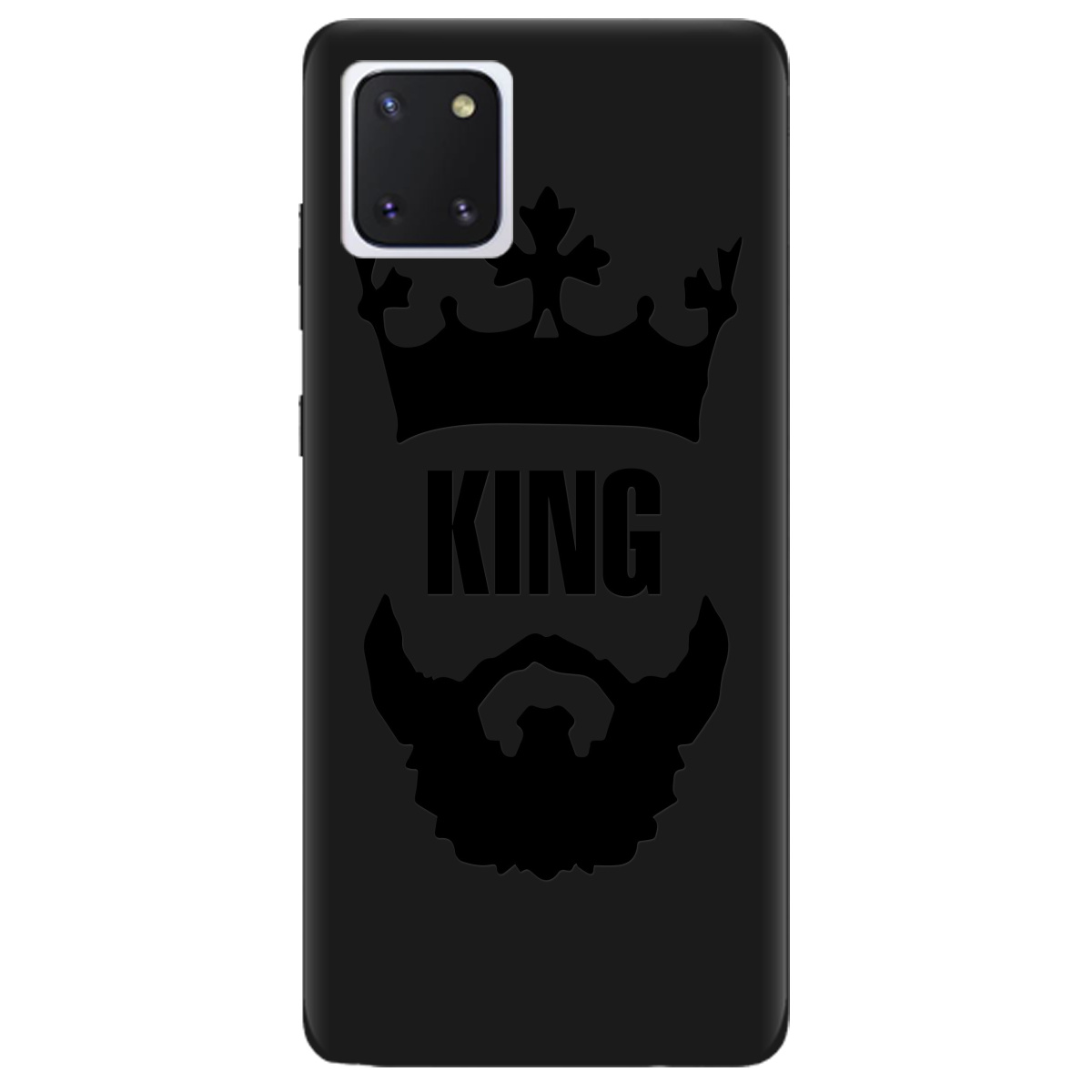 Чехол для Samsung Galaxy Note 10 Lite черный матовый soft touch King - фото 1