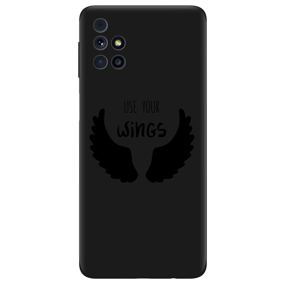 Чехол для Samsung Galaxy M31s черный матовый soft touch Wings - фото 1