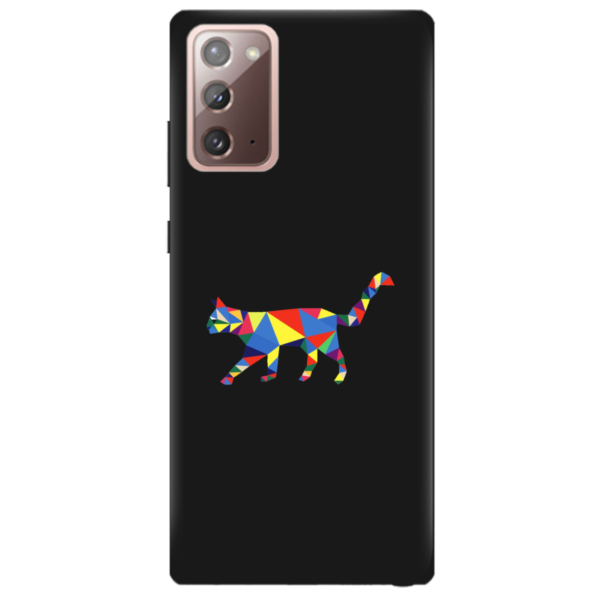 Чехол для Samsung Galaxy Note 20 черный матовый soft touch Cat - фото 1