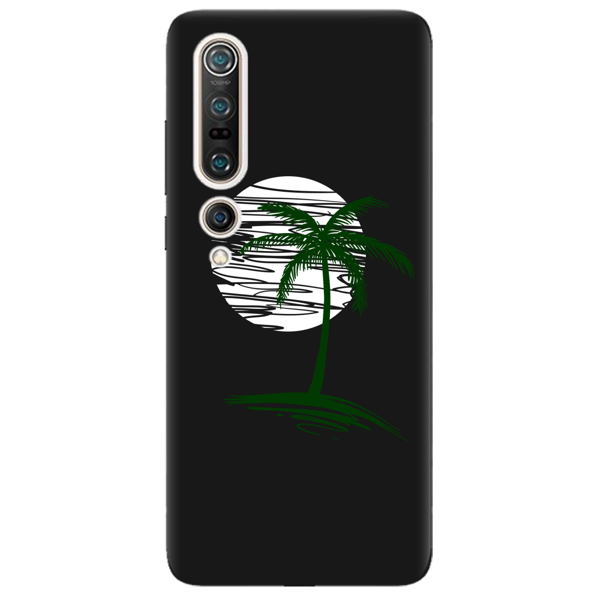 Чехол для Xiaomi Mi 10 Pro черный матовый soft touch Sunset - фото 1