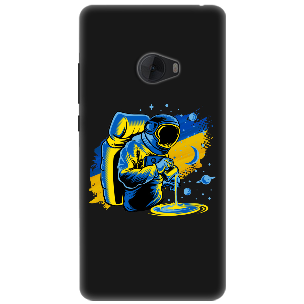 Чехол для Xiaomi Mi Note 2 черный матовый soft touch Ukrainian space - фото 1