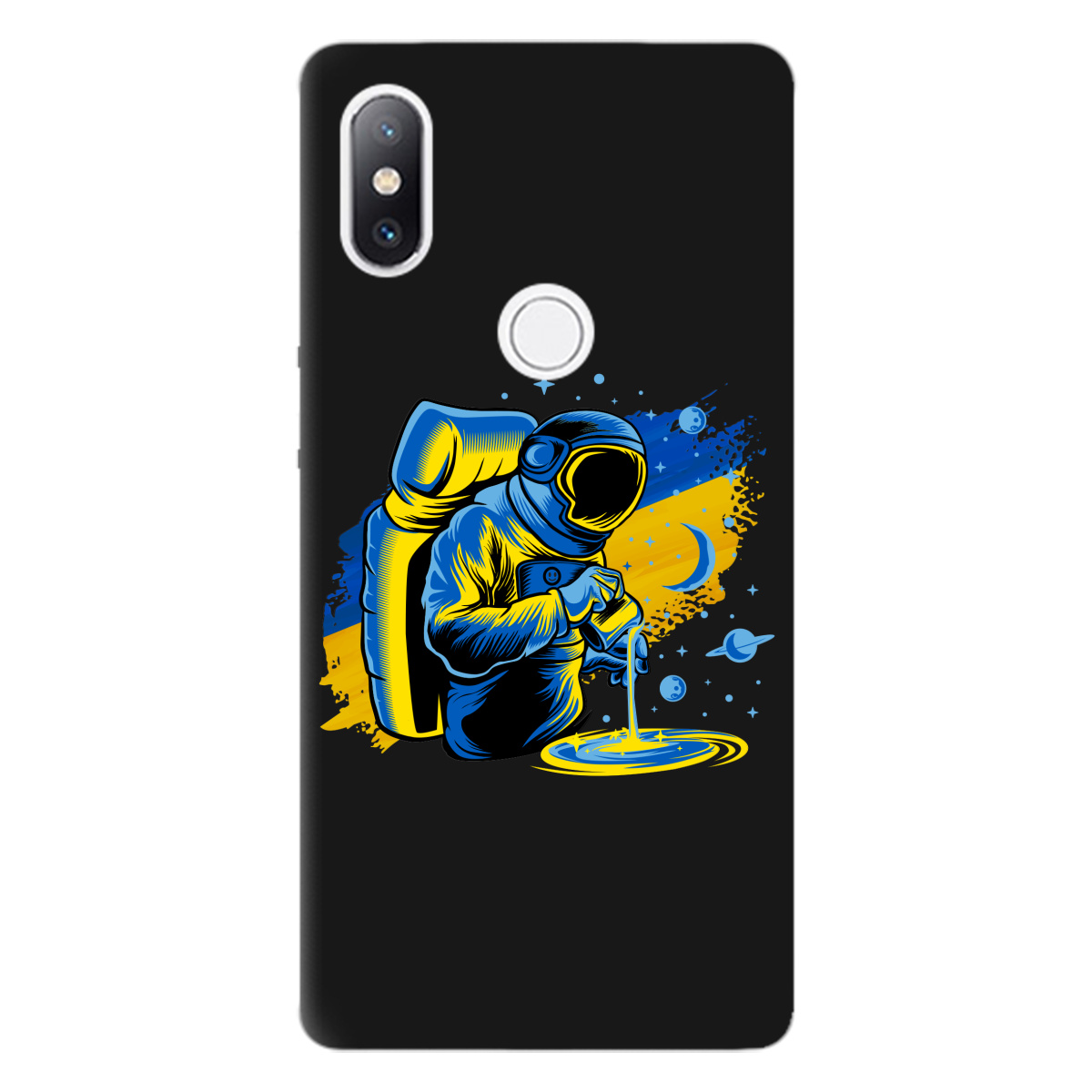 Чохол для Xiaomi Mi Mix 2S чорний матовий soft touch Ukrainian space - фото 1