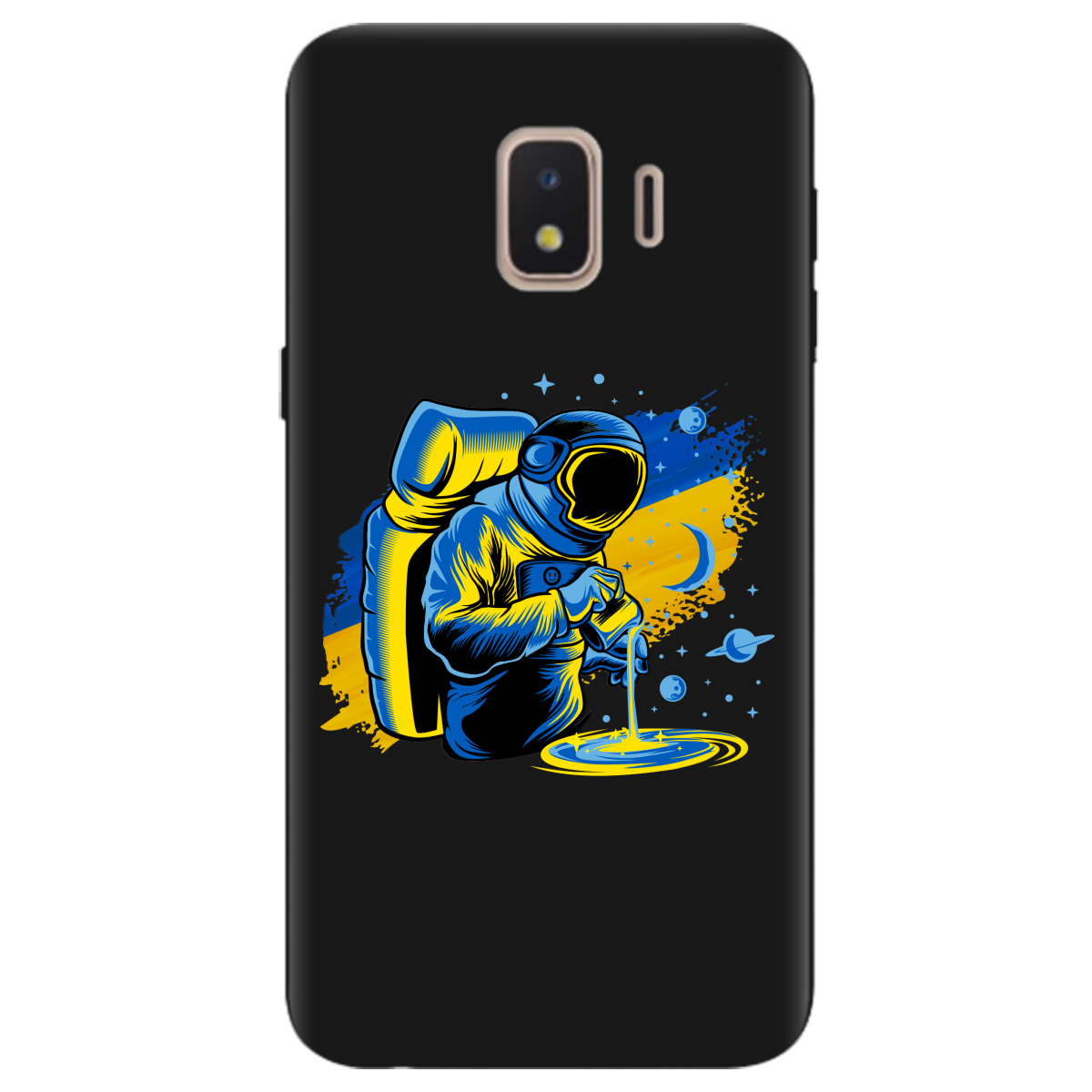 Чохол для Samsung Galaxy J2 Core 2018 чорний матовий soft touch Ukrainian space - фото 1