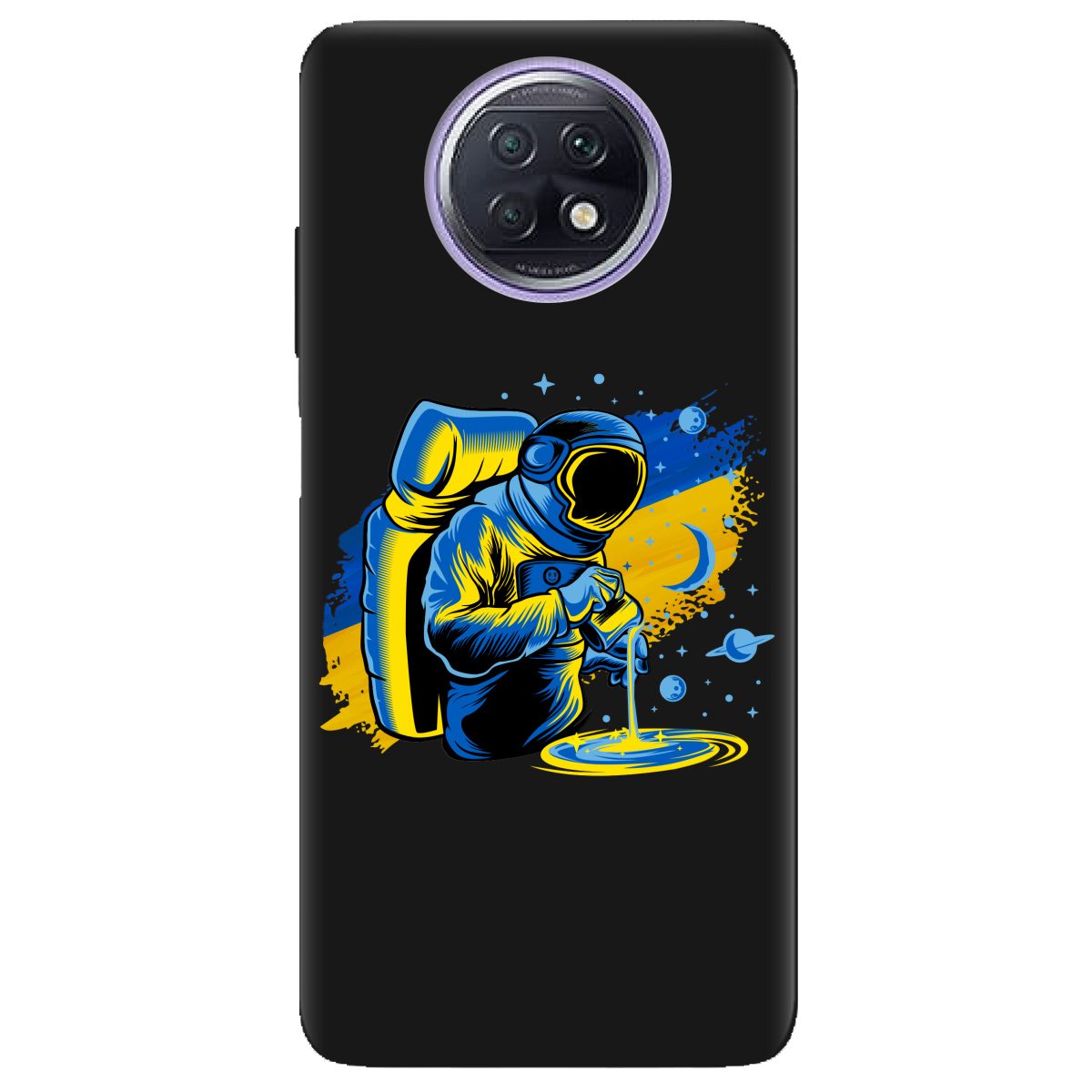 Чохол для Xiaomi Redmi Note 9T чорний матовий soft touch Ukrainian space - фото 1