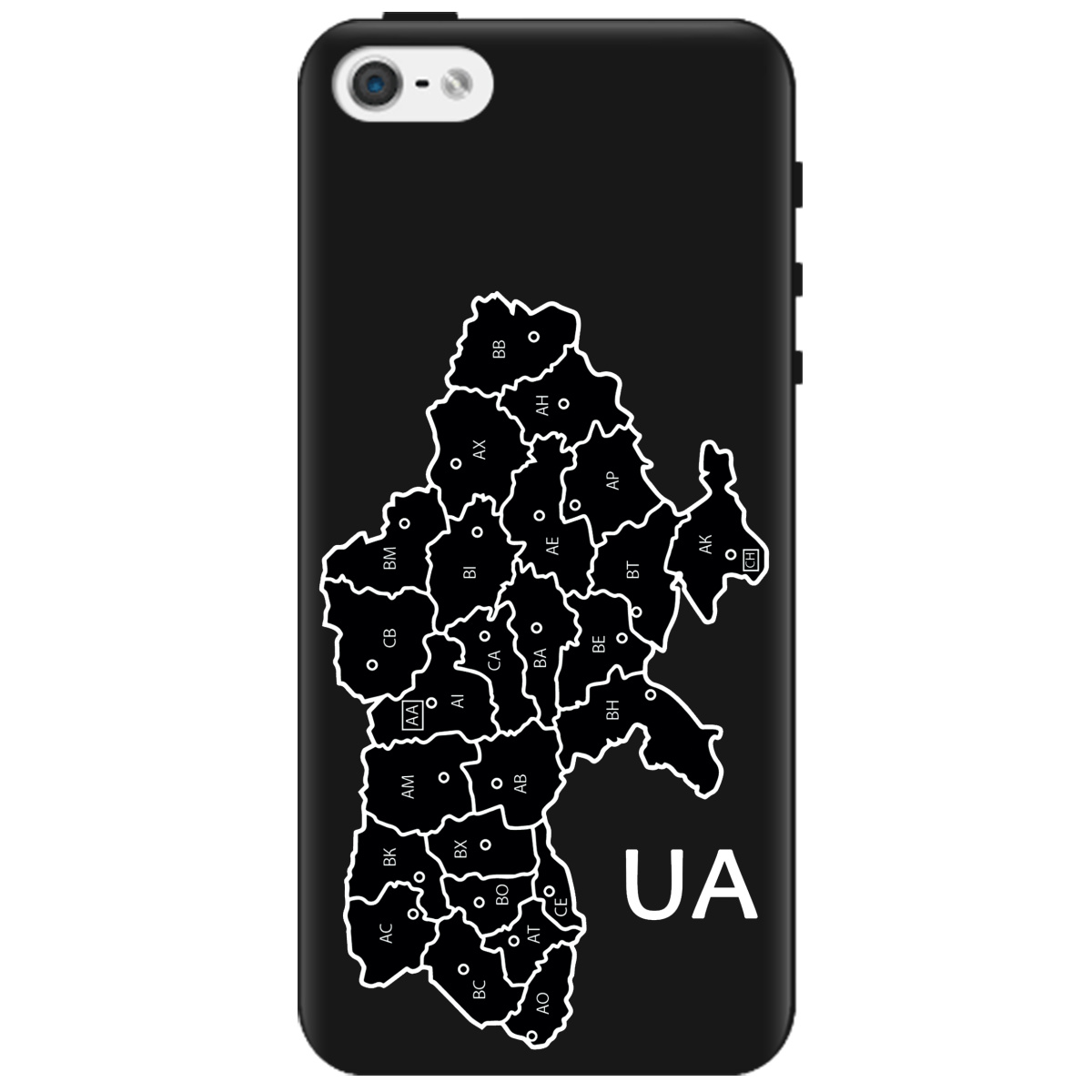 Чохол для Apple iPhone 5/5S чорний матовий soft touch UA - фото 1