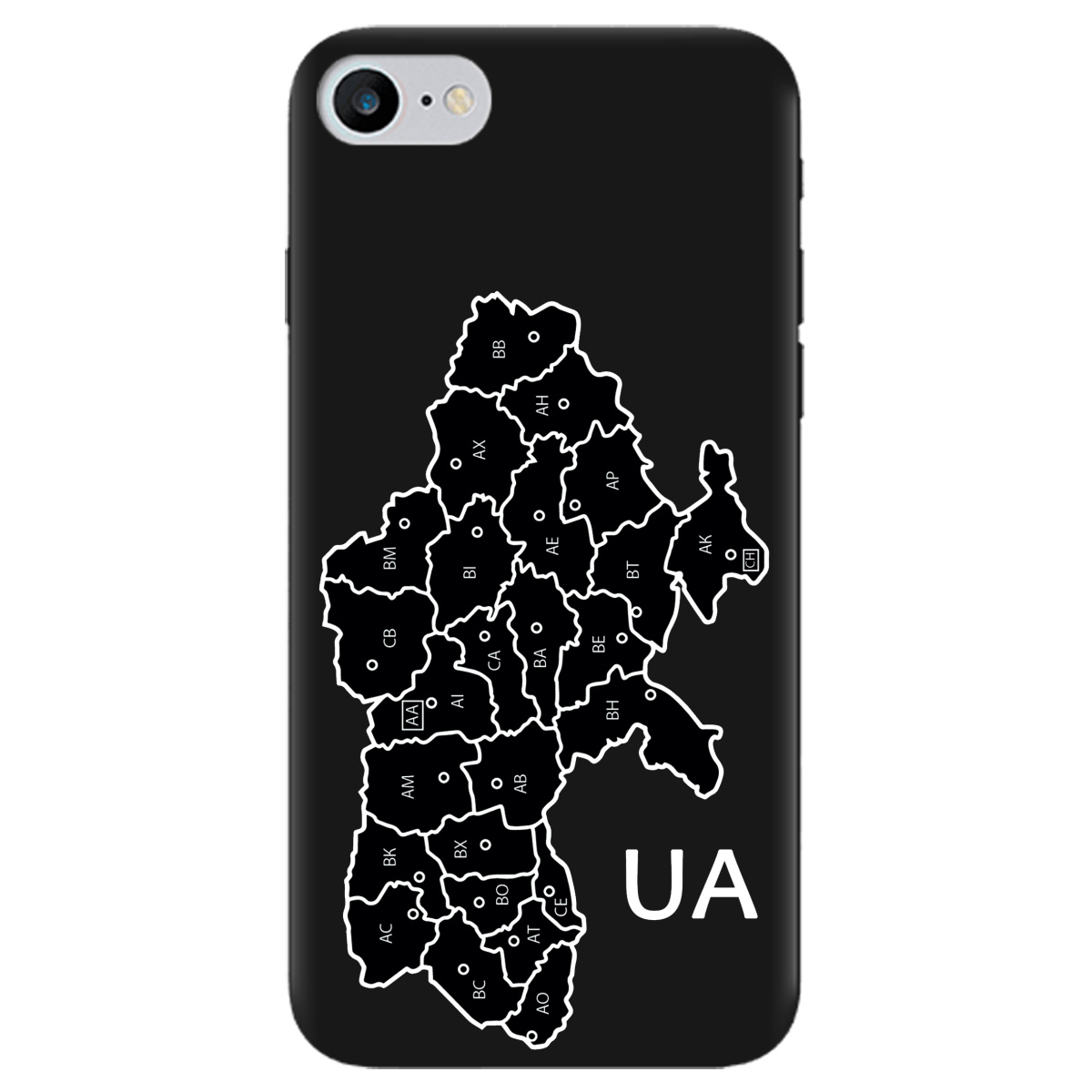 Чохол для Apple iPhone 8 чорний матовий soft touch UA - фото 1