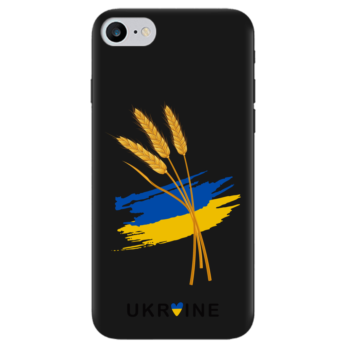 Чехол для Apple iPhone 8 черный матовый soft touch Spikelets - фото 1