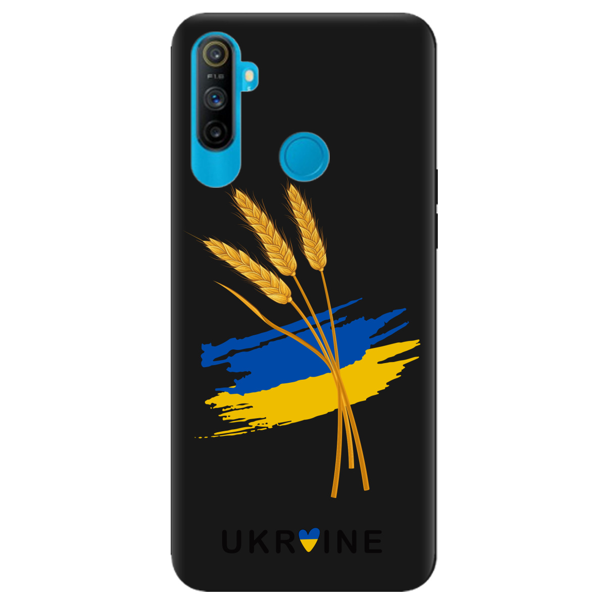 Чехол для Realme С3 черный матовый soft touch Spikelets - фото 1