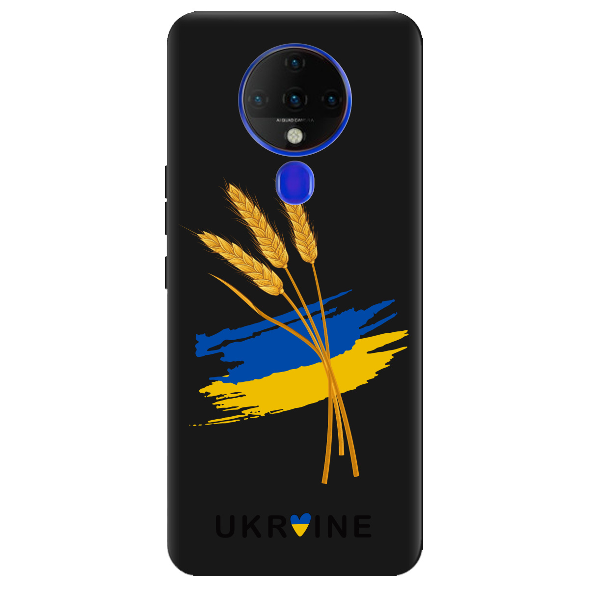 Чехол для Tecno Spark 6 черный матовый soft touch Spikelets - фото 1