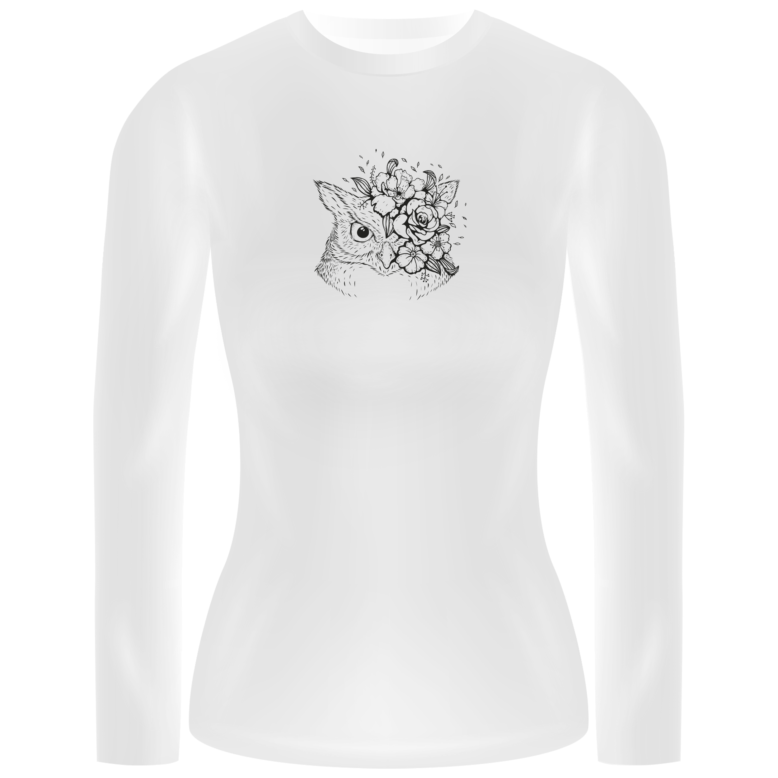 Лонгслів женский білий бавовна/еластан dark owl M - фото 1